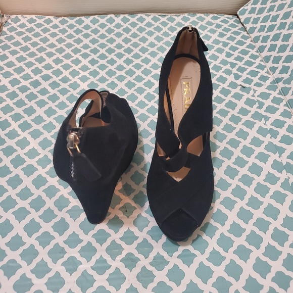 PRADASuede Cutout Accent Sandals - Picture 13 of 16